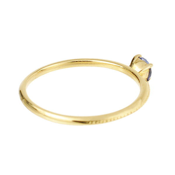 ブルーサファイア K18リング(クレサンベール/パレット/ミル打ち/9月誕生石)《WRGS2643》