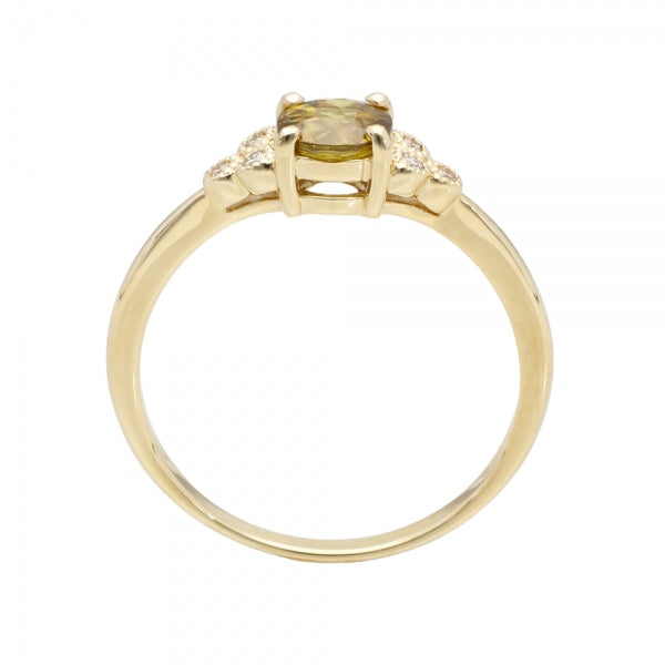 スフェーン/ダイヤモンド K18リング(ミル打ち/7月誕生石)《WRGN4137》