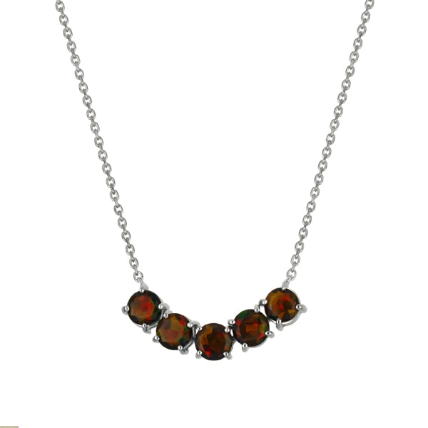 ブラックオパール プラチナネックレス(クレサンベール/ライン/10月誕生石)《WPDB3105》