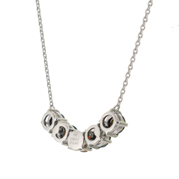 ブラックオパール プラチナネックレス(クレサンベール/ライン/10月誕生石)《WPDB3105》