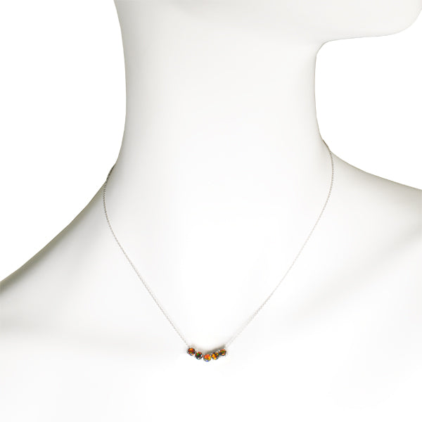 ブラックオパール プラチナネックレス(クレサンベール/ライン/10月誕生石)《WPDB3105》