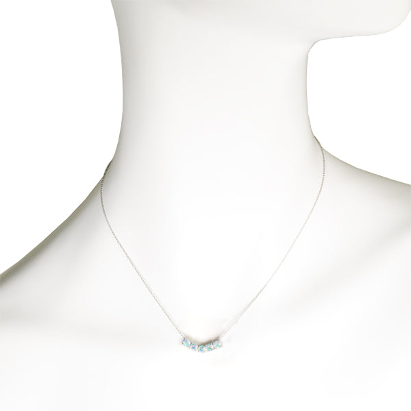 ウォーターオパール プラチナネックレス(クレサンベール/ライン/10月誕生石)《WPDW3105》