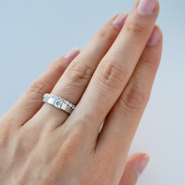 ダイヤモンド プラチナリング(計0.5カラット/ハーフエタニティ/4月誕生石)《WRGD2666》