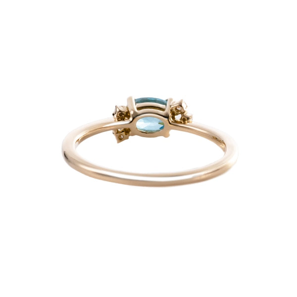 ブルージルコン/ダイヤモンド K18リング(オーバル/12月誕生石)《KRGN0021》