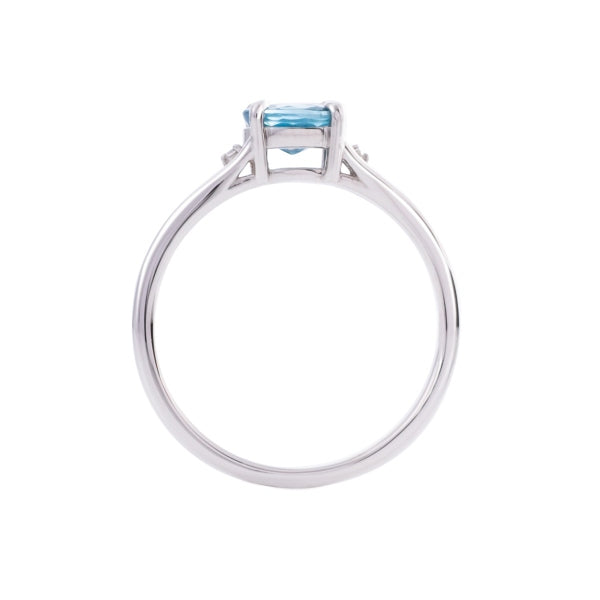 ブルージルコン/ダイヤモンド プラチナリング(オーバル/12月誕生石)《KRGN0026》