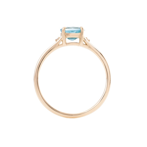 ブルージルコン/ダイヤモンド K18リング(オーバル/12月誕生石)《KRGN0027》