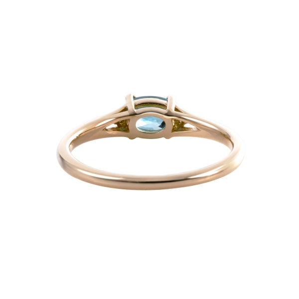 ブルージルコン/ダイヤモンド K18リング(オーバル/12月誕生石)《KRGN0027》