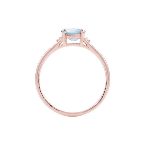 ブルージルコン/ダイヤモンド K18リング(オーバル/12月誕生石)《KRGN0028》