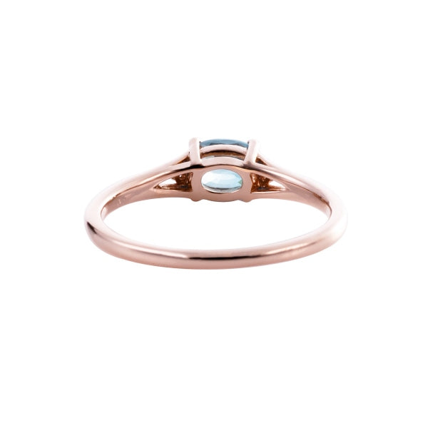 ブルージルコン/ダイヤモンド K18リング(オーバル/12月誕生石)《KRGN0028》