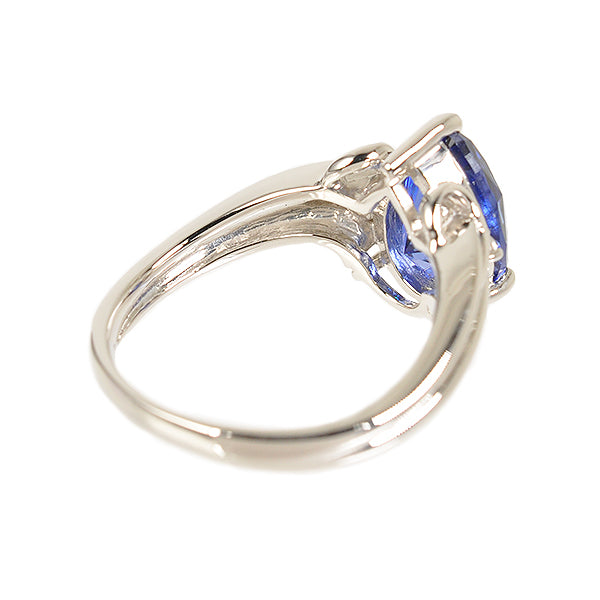 ブルーサファイア/ダイヤモンド プラチナリング(クレサンベール/ペアシェイプ/9月誕生石)《WRGS2641》