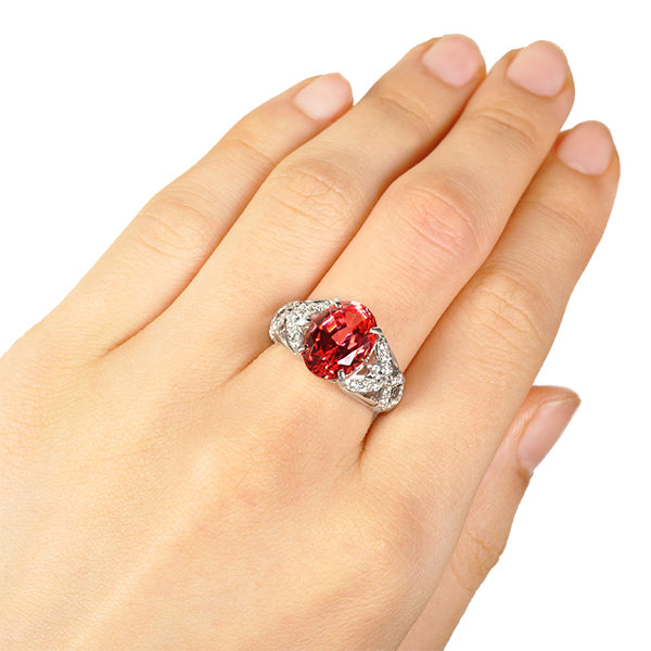 パパラチアサファイア/ダイヤモンド プラチナリング(クレサンベール/35周年/9月誕生石)《BRGP6930》