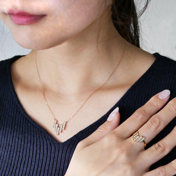 ダイヤモンド K18リング(計0.3カラット/タイル/4月誕生石)《WRGD3269》