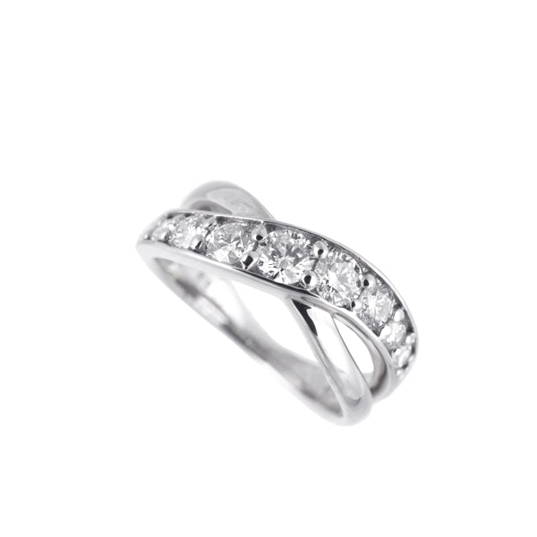 ダイヤモンド プラチナリング(計0.5カラット/ピンキーリング/クロスモチーフ/4月誕生石)《B03D3147》