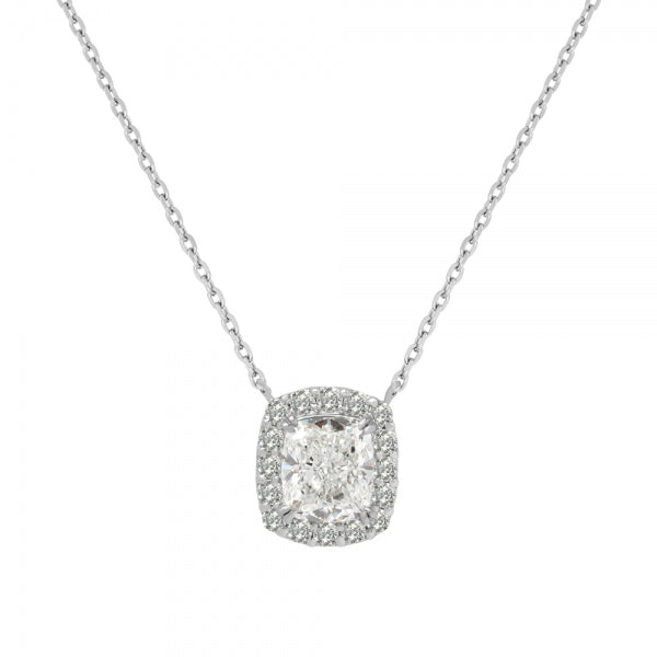ダイヤモンド プラチナネックレス(1.0カラット/Dカラー/VVS1/クッションカット/一粒/4月誕生石/GIAグレーディングレポート付き)《JPDD1578》