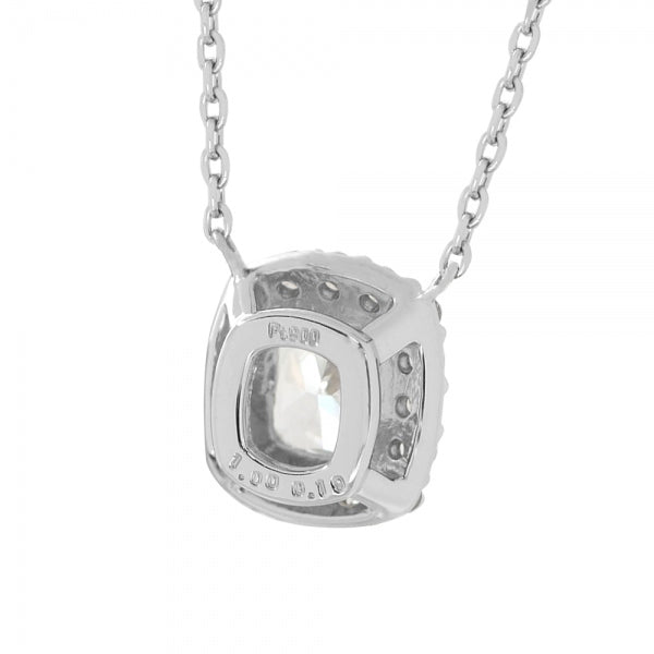 ダイヤモンド プラチナネックレス(1.0カラット/Dカラー/VVS1/クッションカット/一粒/4月誕生石/GIAグレーディングレポート付き)《JPDD1578》