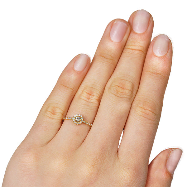 ダイヤモンド K18リング(計0.25カラット/4月誕生石)《WRGD2507》