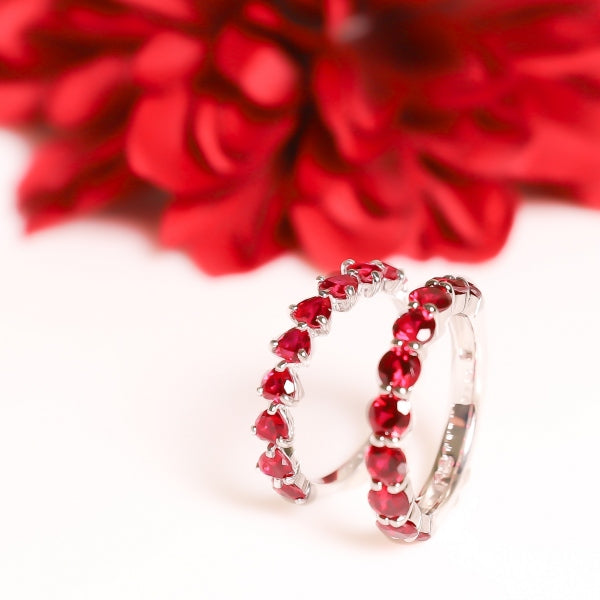 ルビー K18リング(クレサンベール/ハートモチーフ/7月誕生石)《BRGR7618》