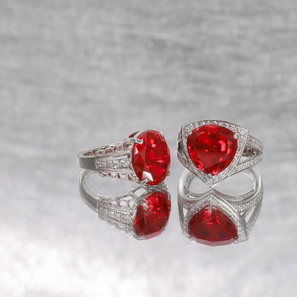 ルビー/ダイヤモンド プラチナリング(クレサンベール/40周年/トリリアント/7月誕生石)《WRGR2703》