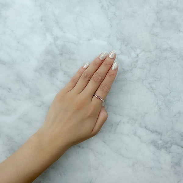 レッドスピネル/ダイヤモンド プラチナリング(ウェーブ/8月誕生石)《WRGN4157》