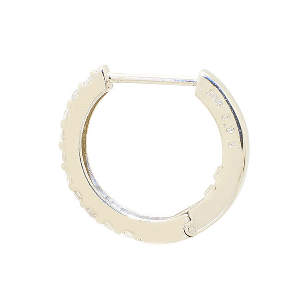 ダイヤモンド K18ピアス(計0.5カラット/フープ/4月誕生石)《BEPD9208》