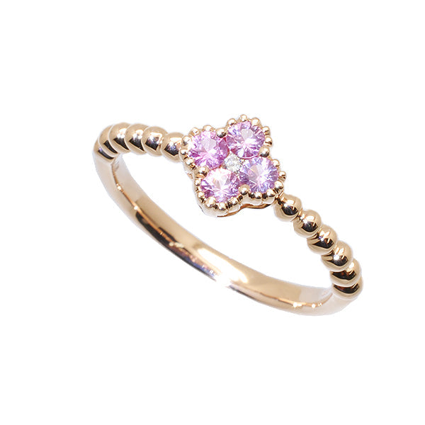 ピンクサファイア/ダイヤモンド K18リング(クレサンベール/9月誕生石)《BRGN9216》