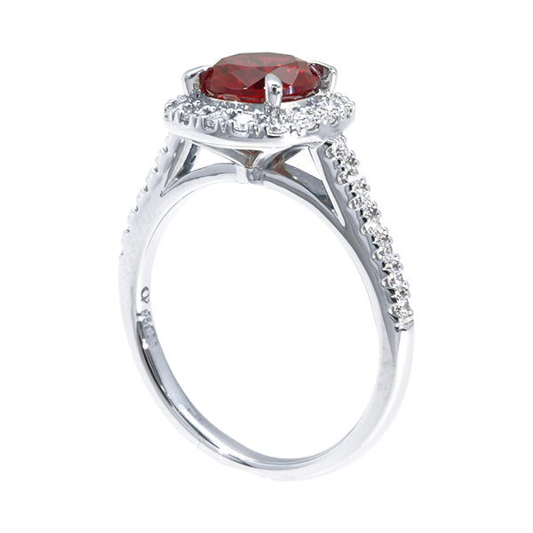 ルビー/ダイヤモンド プラチナリング(クレサンベール/1カラットUP/ラウンドブリリアント/7月誕生石)《WRGR2538》