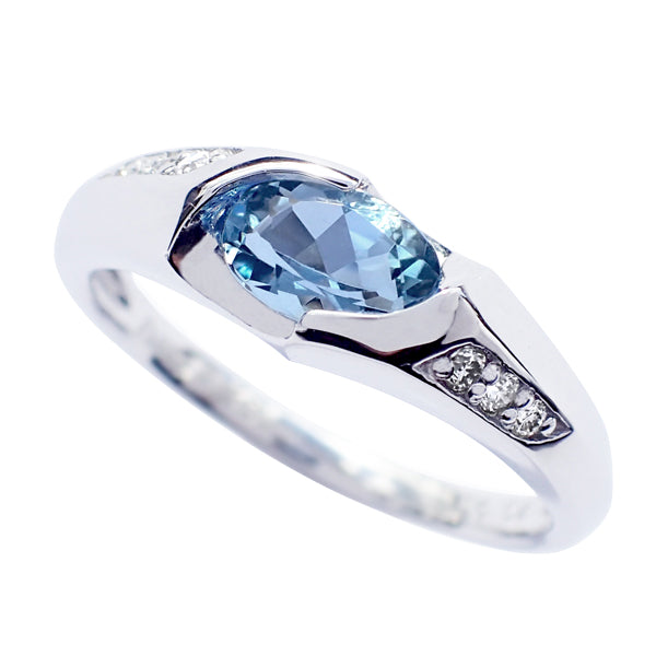 アクアマリン/ダイヤモンド プラチナリング(オーバル/3月誕生石)《WRGN3073》