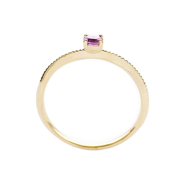 アメシスト K18リング(パレット/ミル打ち/2月誕生石)《WRGN2999》