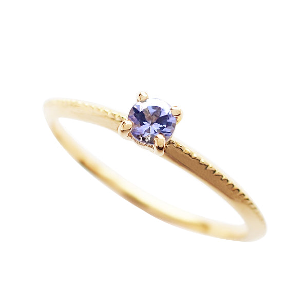 タンザナイト K18リング(パレット/ミル打ち/12月誕生石)《WRGN3015》