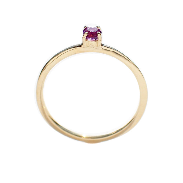 アメシスト K18リング(パレット/オーバル/ライン/2月誕生石)≪WRGN3017≫