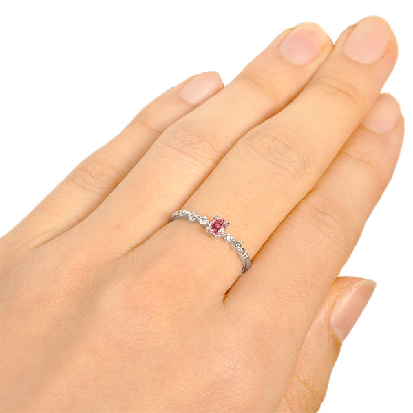 パパラチアサファイア/ダイヤモンド K18リング(クレサンベール/オーバル/9月誕生石)《BRGP7619》