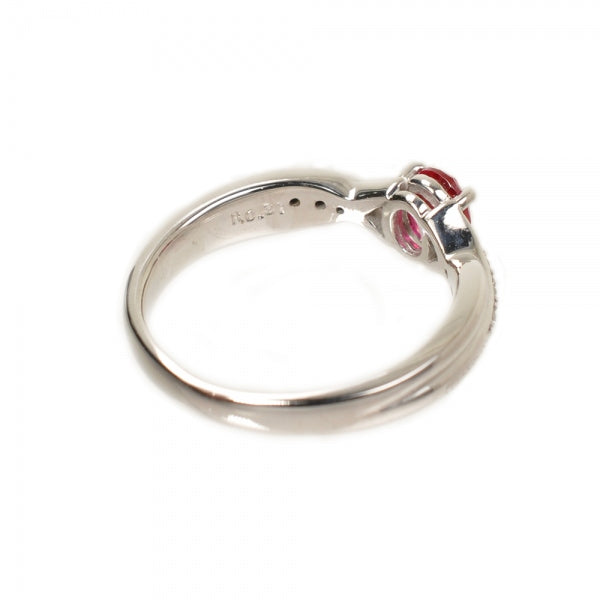 ルビー/ダイヤモンド K18リング(クレサンベール/オーバル/クロスモチーフ/7月誕生石)《BRGR2653》