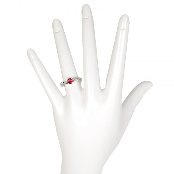 ルビー/ダイヤモンド K18リング(クレサンベール/オーバル/クロスモチーフ/7月誕生石)《BRGR2653》