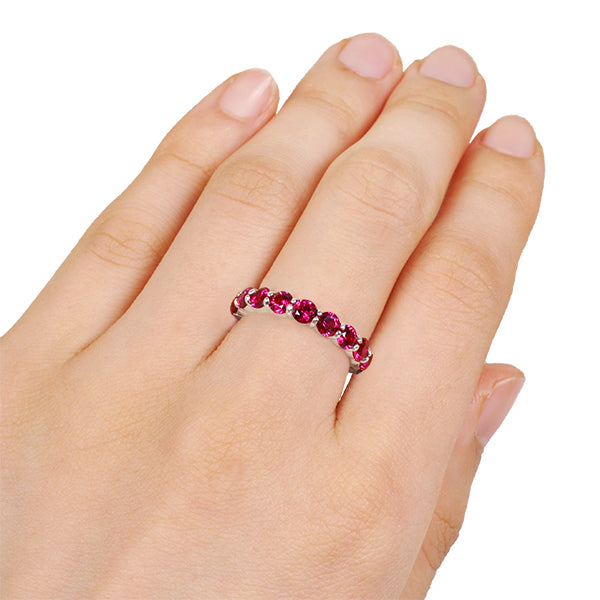 ルビー プラチナリング(クレサンベール/ハーフエタニティ/7月誕生石)《WRGR3106》
