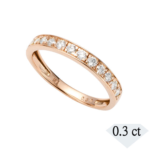 ダイヤモンド K18リング(計0.3カラット/ハーフエタニティ/4月誕生石)《BRGD9865W》