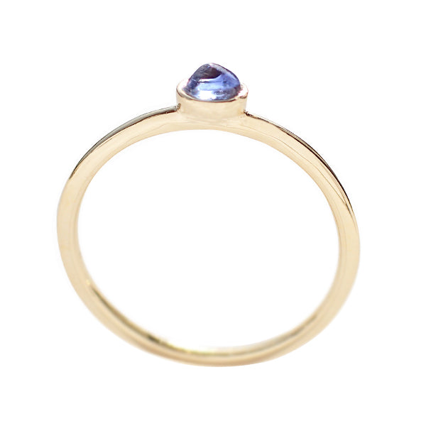 タンザナイト K18リング(パレット/カボションカット/フクリン/12月誕生石)《WRGN3029》