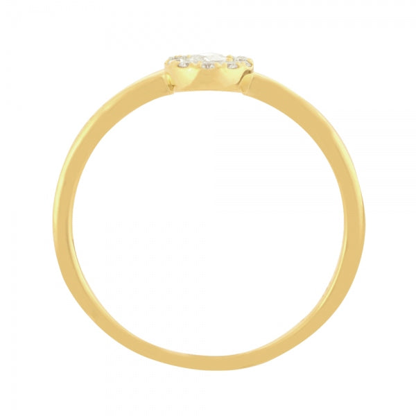 ダイヤモンド K18リング(計0.1カラット/ローズカット/取り巻き/4月誕生石)《WRGD3718》