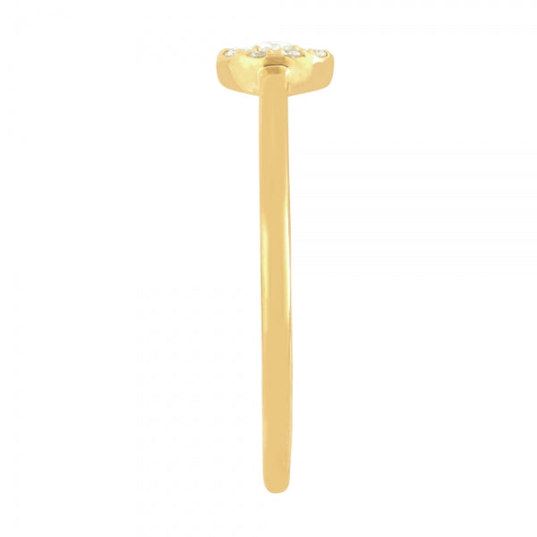 ダイヤモンド K18リング(計0.1カラット/ローズカット/取り巻き/4月誕生石)《WRGD3718》