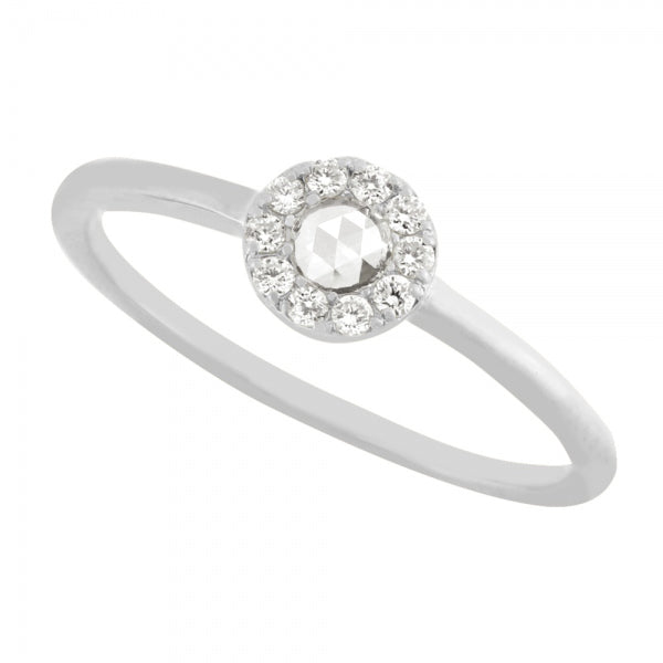 ダイヤモンド プラチナリング(計0.1カラット/ローズカット/取り巻き/4月誕生石)《WRGD3701》