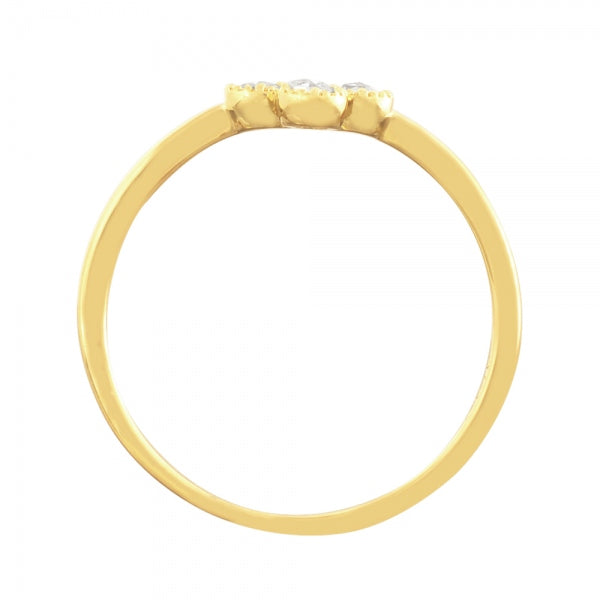 ダイヤモンド K18リング(計0.1カラット/ローズカット/フラワーモチーフ/4月誕生石)《WRGD3716》