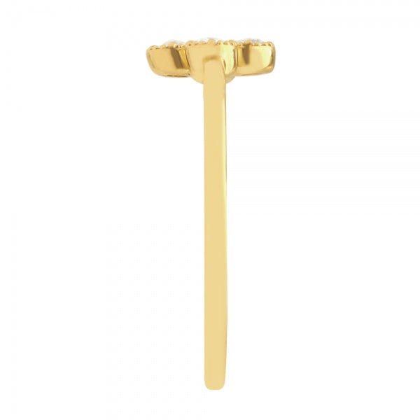 ダイヤモンド K18リング(計0.1カラット/ローズカット/フラワーモチーフ/4月誕生石)《WRGD3716》