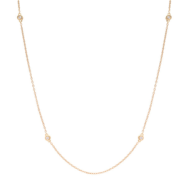 ダイヤモンド K18ネックレス(計0.45カラット/ステーション/ロング/リバーシブル/4月誕生石)《JNKD1223》