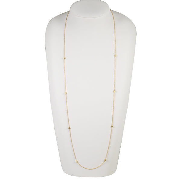 ダイヤモンド K18ネックレス(計0.45カラット/ステーション/ロング/リバーシブル/4月誕生石)《JNKD1223》