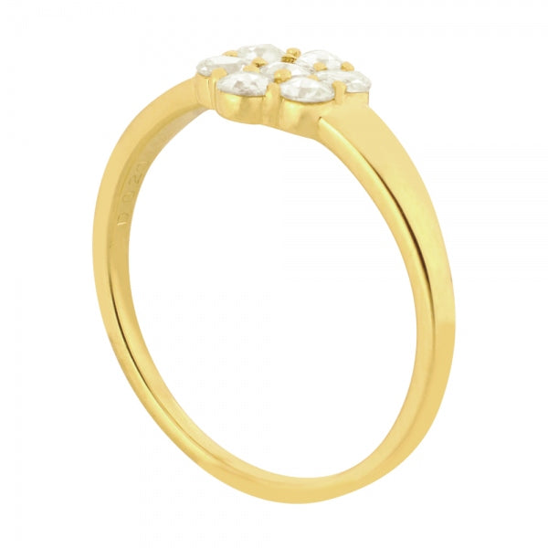 ダイヤモンド K18リング(計0.2カラット/ローズカット/フラワーモチーフ/4月誕生石)《WRGD3713》