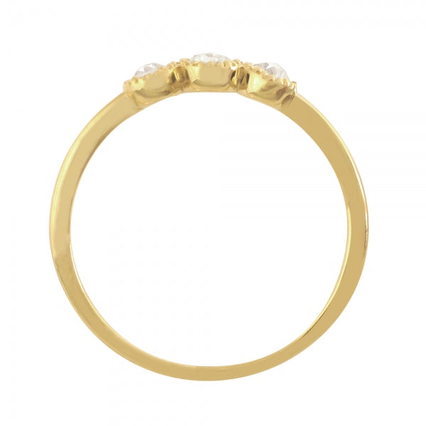 ダイヤモンド K18リング(計0.1カラット/ローズカット/ミル打ち/4月誕生石)《WRGD3706》