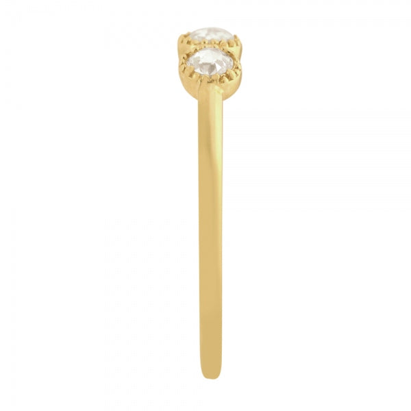 ダイヤモンド K18リング(計0.1カラット/ローズカット/ミル打ち/4月誕生石)《WRGD3706》