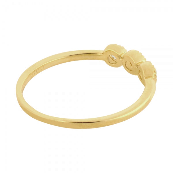 ダイヤモンド K18リング(計0.1カラット/ローズカット/ミル打ち/4月誕生石)《WRGD3706》