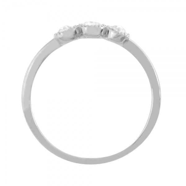 ダイヤモンド プラチナリング(計0.1カラット/ローズカット/ミル打ち/4月誕生石)《WRGD3689》