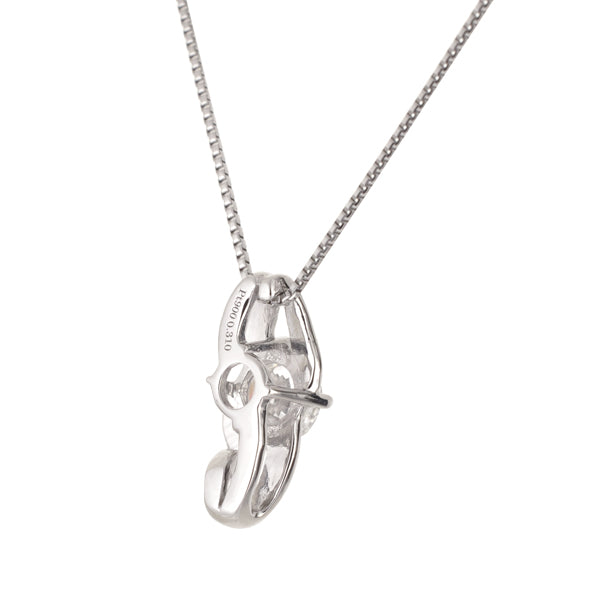 ダイヤモンド PTネックレス(0.3カラット/Dカラー/SI2UP/3EX(H&C)/一粒/4月誕生石/グレーディングレポート付き)《JPDD1179》