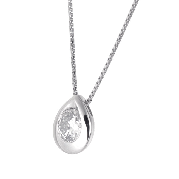 ダイヤモンド プラチナネックレス(0.3カラット/Dカラー/SI2UP/3EX(H&C)/一粒/雫モチーフ/4月誕生石/グレーディングレポート付き)《JPDD1182》